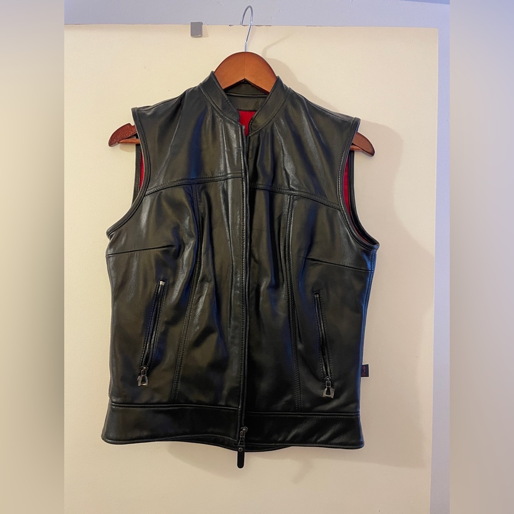 leather motorcycle vest